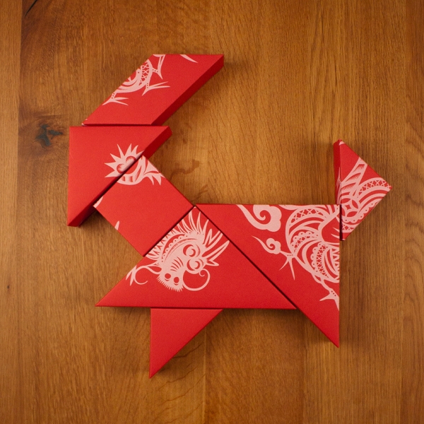 春節禮品盒包裝設計，新年七巧板的妙用