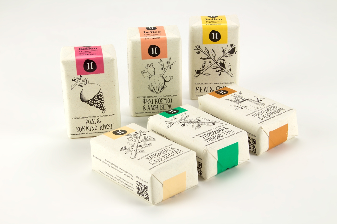 Helleo天然肥皂系列品牌包裝設(shè)計(jì)，六個(gè)肥皂，六個(gè)故事