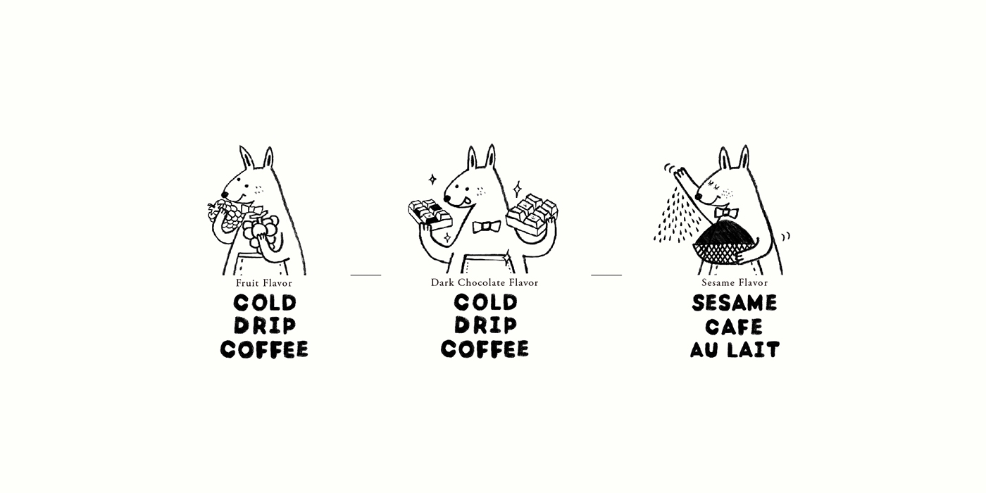 黑巧克力、水果風(fēng)味、芝麻歐蕾三種不同的咖啡包裝設(shè)計